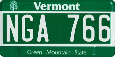 VT license plate NGA766