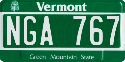 VT license plate NGA767