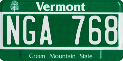 VT license plate NGA768