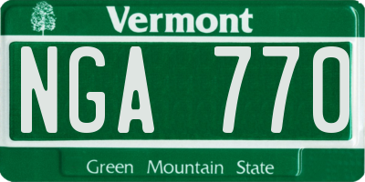 VT license plate NGA770