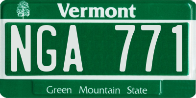 VT license plate NGA771