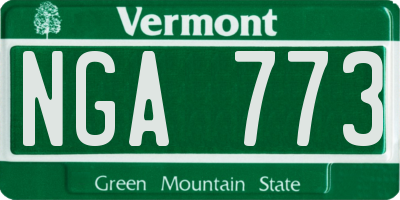 VT license plate NGA773