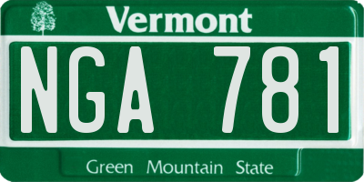 VT license plate NGA781