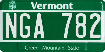 VT license plate NGA782