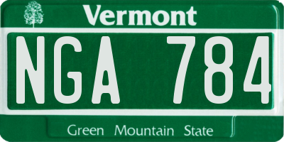 VT license plate NGA784