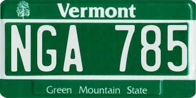 VT license plate NGA785