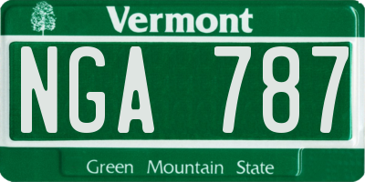 VT license plate NGA787
