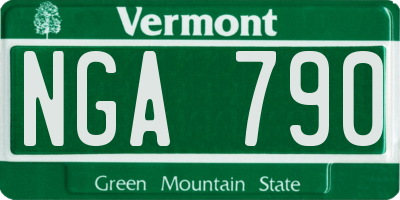 VT license plate NGA790