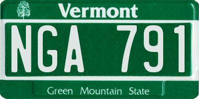 VT license plate NGA791