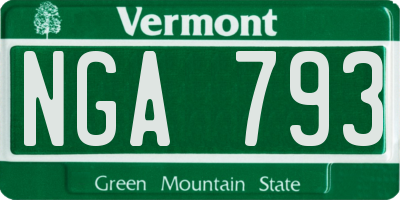 VT license plate NGA793