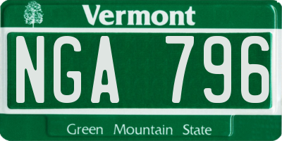 VT license plate NGA796