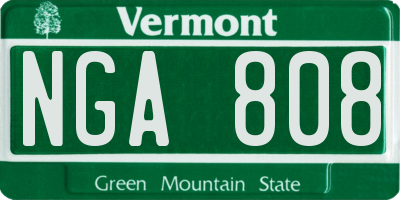 VT license plate NGA808