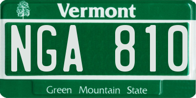 VT license plate NGA810