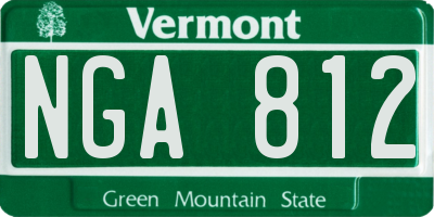 VT license plate NGA812