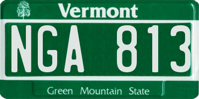 VT license plate NGA813
