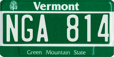 VT license plate NGA814