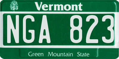 VT license plate NGA823