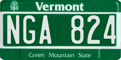 VT license plate NGA824