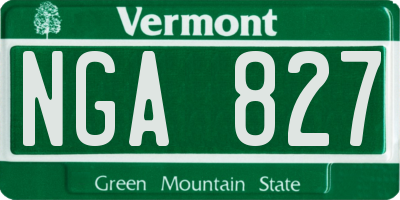 VT license plate NGA827