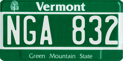 VT license plate NGA832