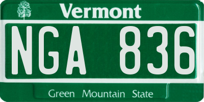VT license plate NGA836
