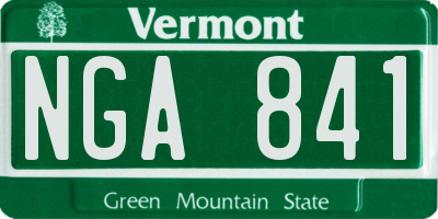 VT license plate NGA841