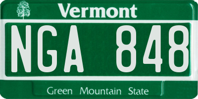 VT license plate NGA848