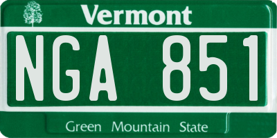 VT license plate NGA851