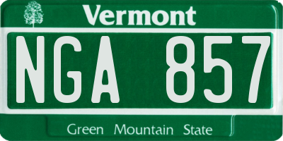 VT license plate NGA857