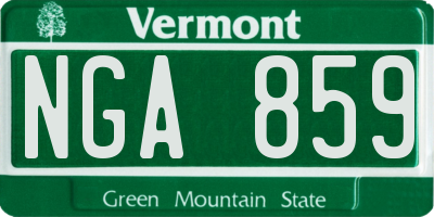 VT license plate NGA859
