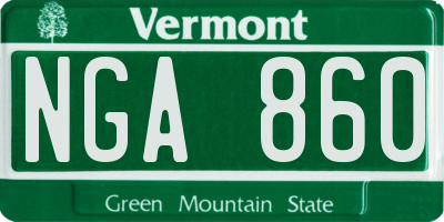 VT license plate NGA860