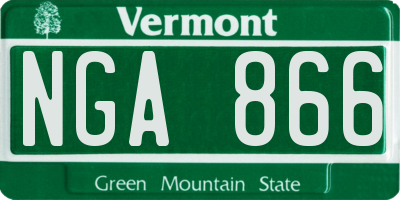 VT license plate NGA866
