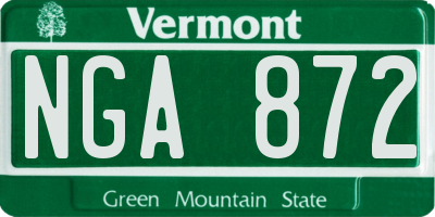 VT license plate NGA872