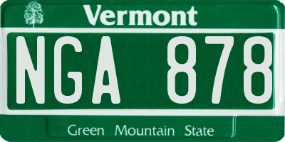 VT license plate NGA878