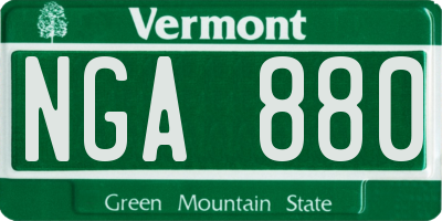 VT license plate NGA880