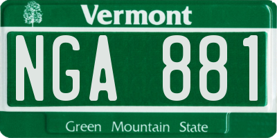 VT license plate NGA881