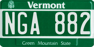 VT license plate NGA882