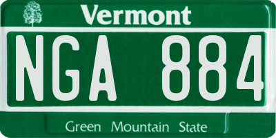 VT license plate NGA884