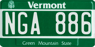 VT license plate NGA886