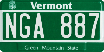 VT license plate NGA887