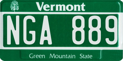 VT license plate NGA889