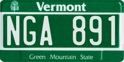 VT license plate NGA891