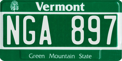 VT license plate NGA897