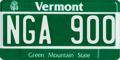 VT license plate NGA900