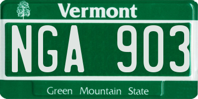 VT license plate NGA903