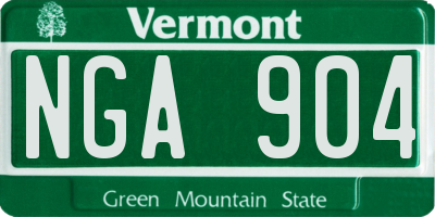 VT license plate NGA904