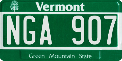 VT license plate NGA907