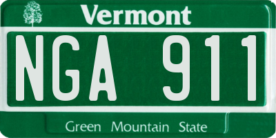 VT license plate NGA911