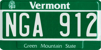 VT license plate NGA912