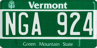 VT license plate NGA924